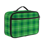 Shamrock Green Plaid Pattern Print Portable Lunch Bag