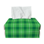 Shamrock Green Plaid Pattern Print Rectangle Tissue Box Cover