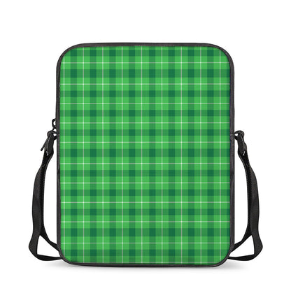 Shamrock Green Plaid Pattern Print Rectangular Crossbody Bag