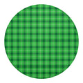 Shamrock Green Plaid Pattern Print Round Blanket