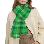 Shamrock Green Plaid Pattern Print Scarf