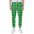 Shamrock Green Plaid Pattern Print Joggers
