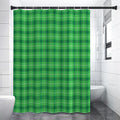 Shamrock Green Plaid Pattern Print Shower Curtain