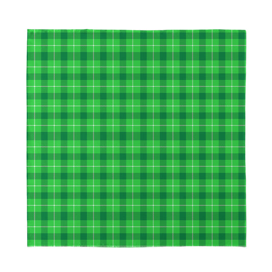 Shamrock Green Plaid Pattern Print Silk Bandana