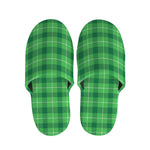 Shamrock Green Plaid Pattern Print Slippers