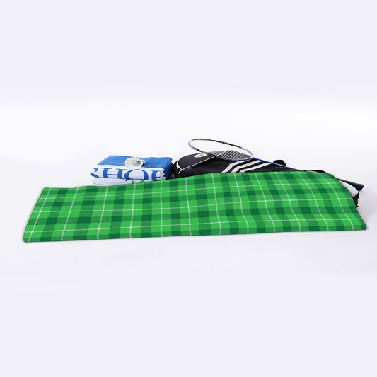 Shamrock Green Plaid Pattern Print Sports Towel