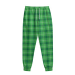 Shamrock Green Plaid Pattern Print Sweatpants