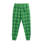 Shamrock Green Plaid Pattern Print Sweatpants
