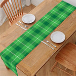 Shamrock Green Plaid Pattern Print Table Runner