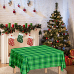 Shamrock Green Plaid Pattern Print Tablecloth