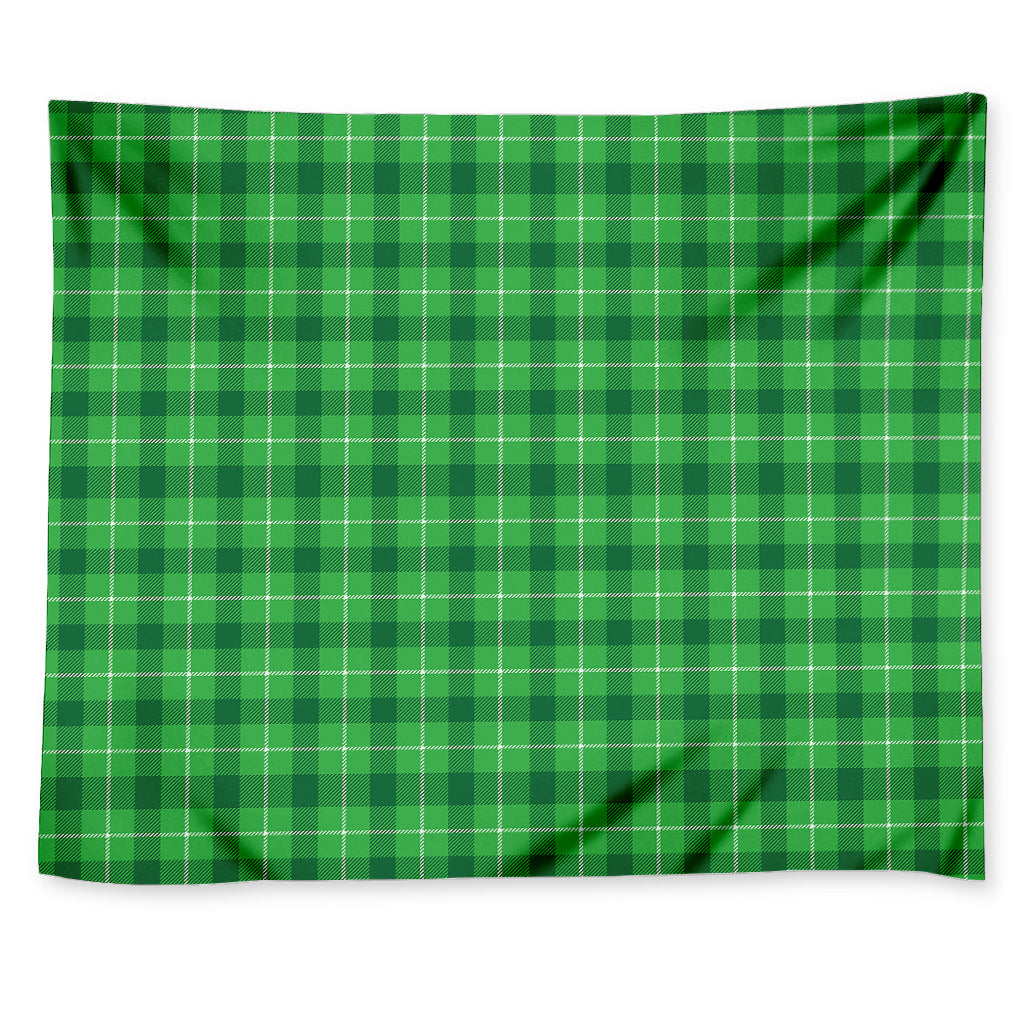 Shamrock Green Plaid Pattern Print Tapestry