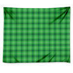 Shamrock Green Plaid Pattern Print Tapestry