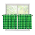 Shamrock Green Plaid Pattern Print Tier Curtains