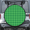 Shamrock Green Plaid Pattern Print Tire Cover