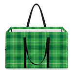 Shamrock Green Plaid Pattern Print Utility Tote Bag