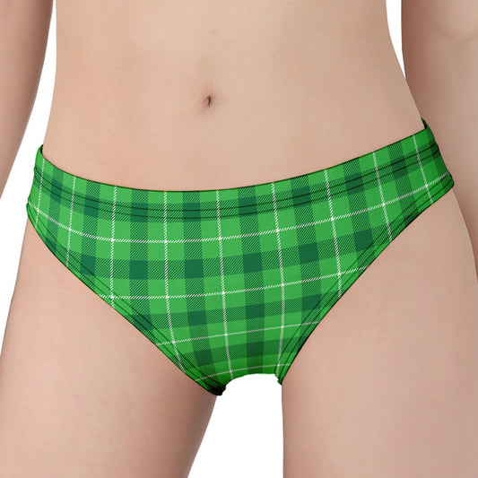 Shamrock Green Plaid Pattern Print Women's Panties
