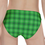 Shamrock Green Plaid Pattern Print Women's Panties
