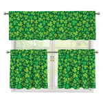 Shamrock Leaf St. Patrick's Day Print 3 Piece Kitchen Curtains