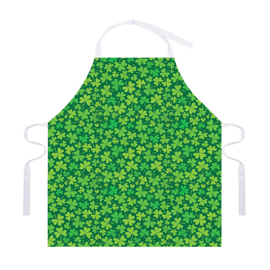 Shamrock Leaf St. Patrick's Day Print Adjustable Apron