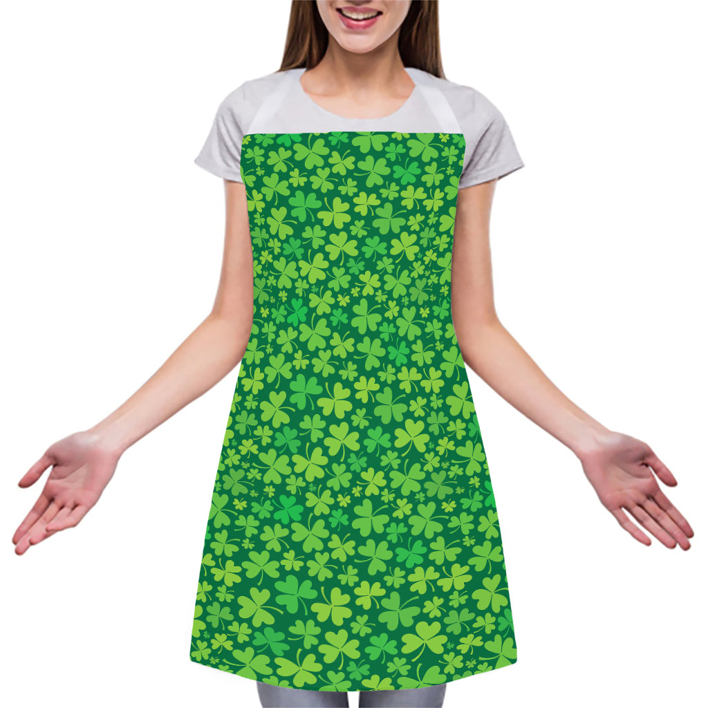 Shamrock Leaf St. Patrick's Day Print Adjustable Apron