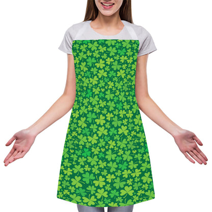 Shamrock Leaf St. Patrick's Day Print Adjustable Apron