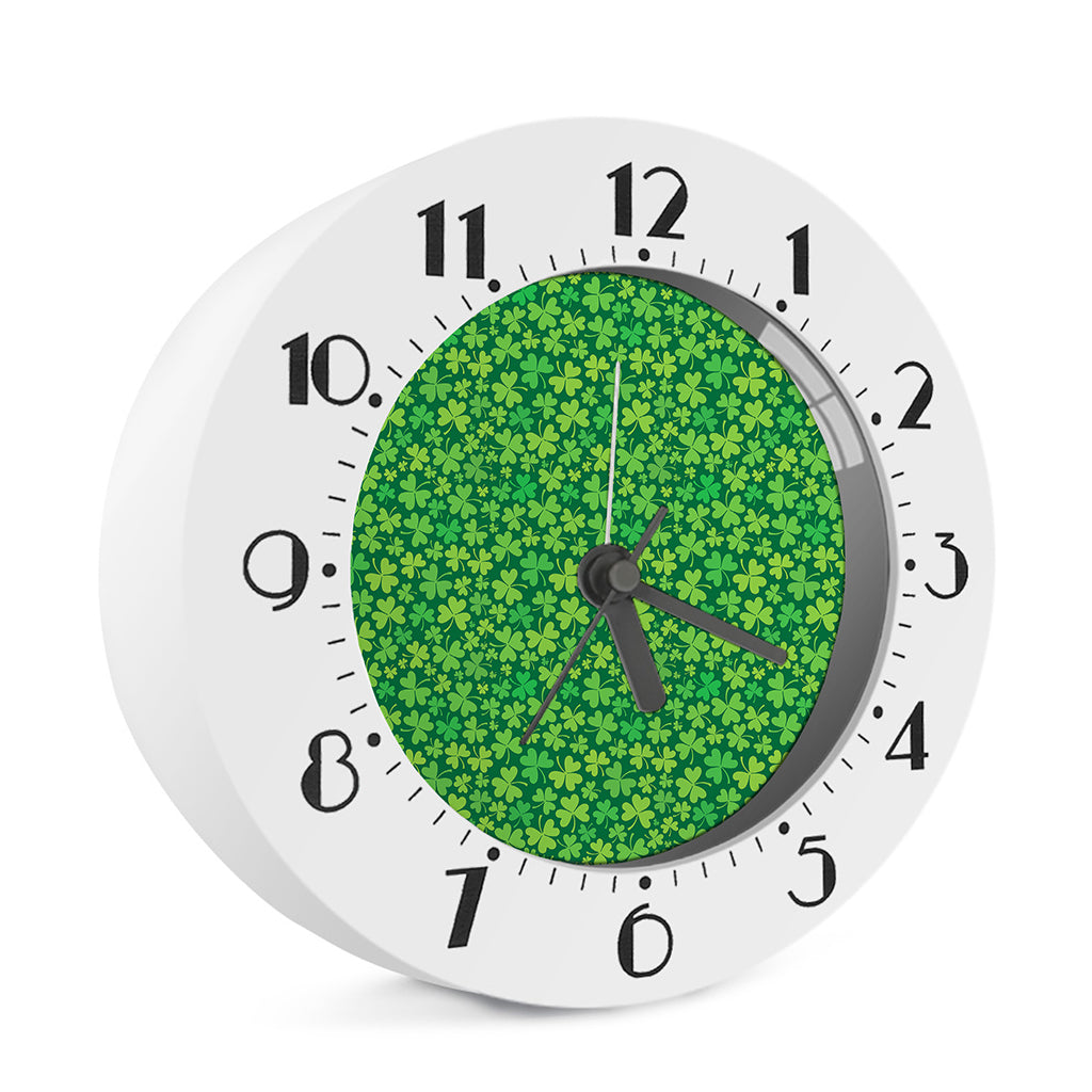 Shamrock Leaf St. Patrick's Day Print Alarm Clock