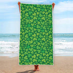 Shamrock Leaf St. Patrick's Day Print Beach Towel