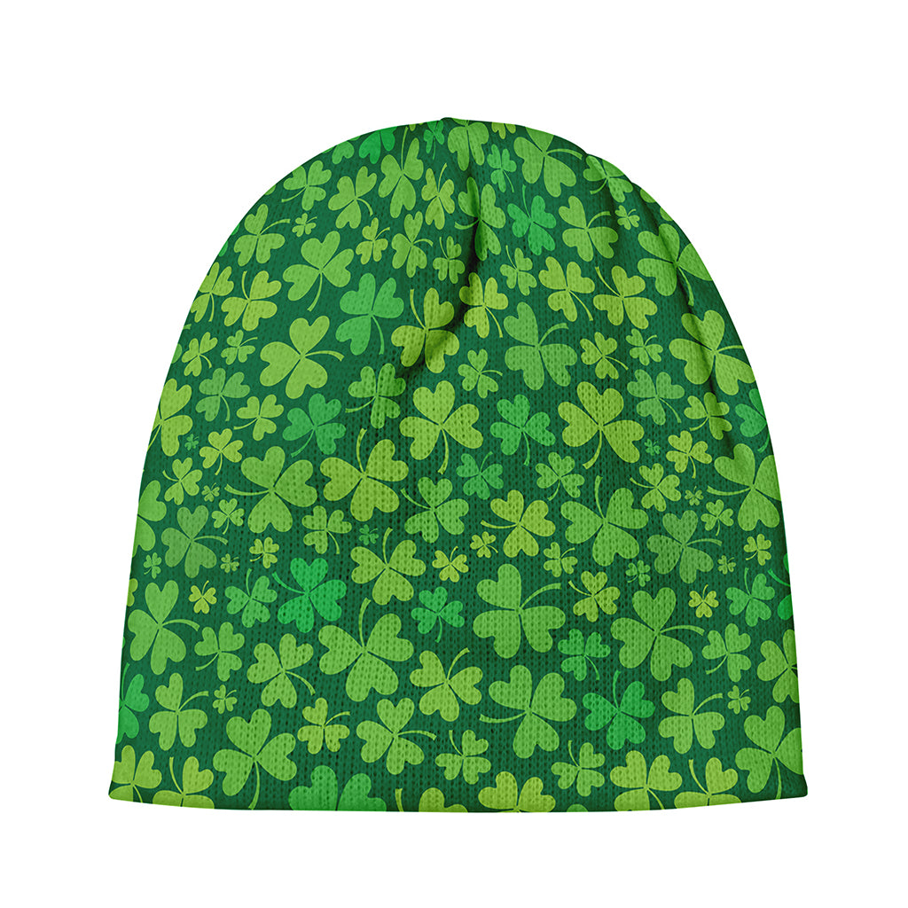 Shamrock Leaf St. Patrick's Day Print Beanie
