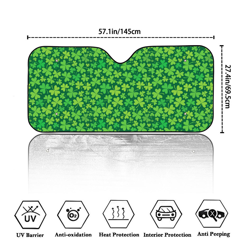 Shamrock Leaf St. Patrick's Day Print Car Windshield Sun Shade