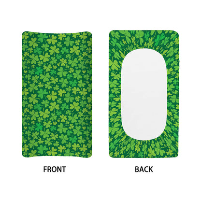 Shamrock Leaf St. Patrick's Day Print Changing Pad Cover