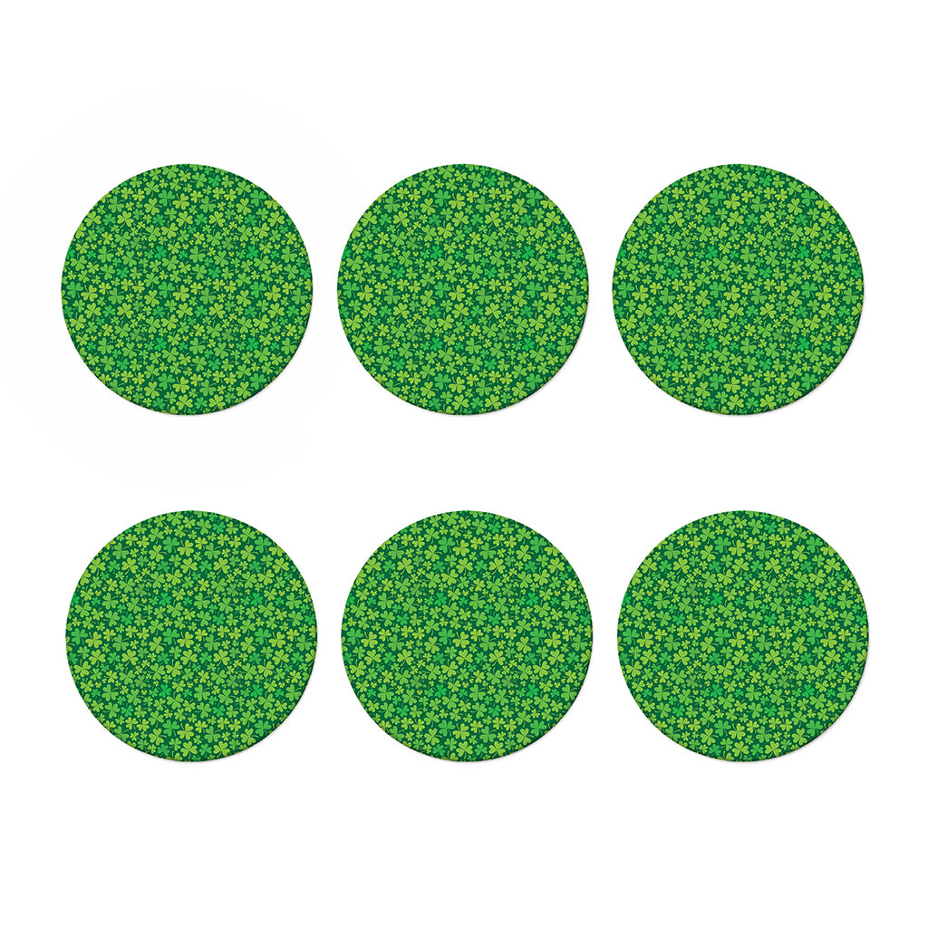 Shamrock Leaf St. Patrick's Day Print Coaster Set