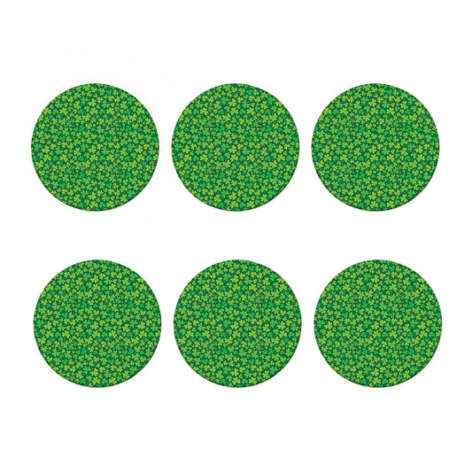 Shamrock Leaf St. Patrick's Day Print Coaster Set