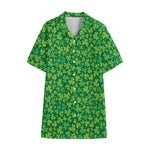 Shamrock Leaf St. Patrick's Day Print Cotton Hawaiian Shirt