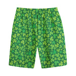 Shamrock Leaf St. Patrick's Day Print Cotton Shorts