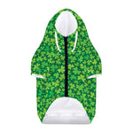 Shamrock Leaf St. Patrick's Day Print Dog Zip Up Hoodie