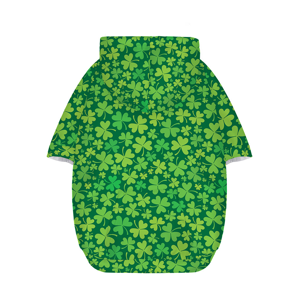 Shamrock Leaf St. Patrick's Day Print Dog Zip Up Hoodie
