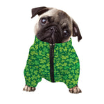 Shamrock Leaf St. Patrick's Day Print Dog Zip Up Jacket
