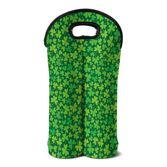 Shamrock Leaf St. Patrick's Day Print Double Neoprene Wine Tote