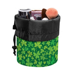 Shamrock Leaf St. Patrick's Day Print Drawstring Makeup Bag