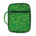 Shamrock Leaf St. Patrick's Day Print Front Pocket Bible Bag