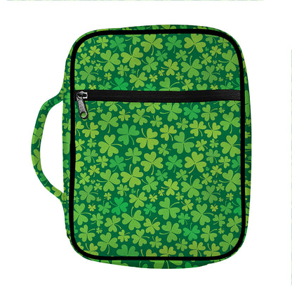 Shamrock Leaf St. Patrick's Day Print Front Pocket Bible Bag