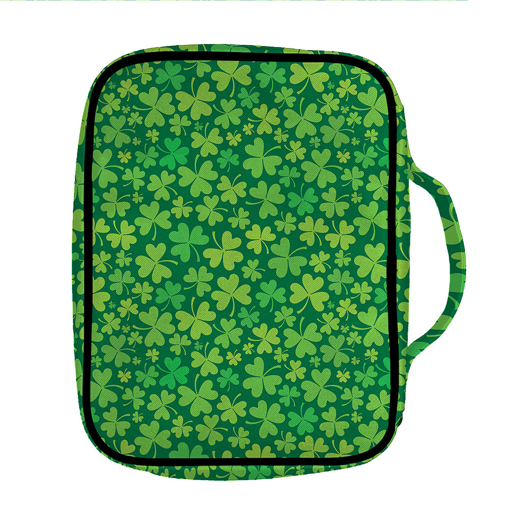 Shamrock Leaf St. Patrick's Day Print Front Pocket Bible Bag