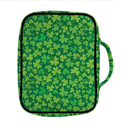 Shamrock Leaf St. Patrick's Day Print Front Pocket Bible Bag
