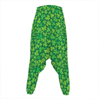 Shamrock Leaf St. Patrick's Day Print Hammer Pants