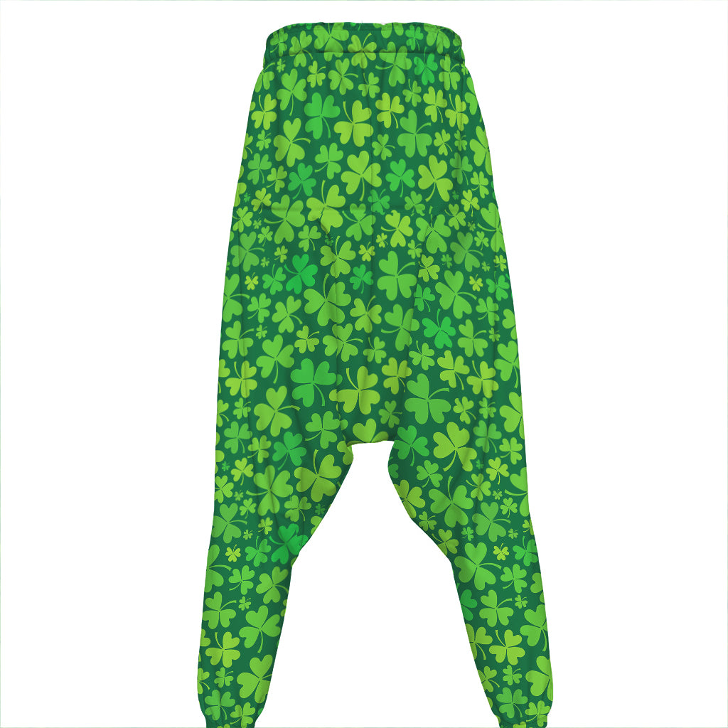 Shamrock Leaf St. Patrick's Day Print Hammer Pants
