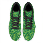 Shamrock Leaf St. Patrick's Day Print High Top Leather Sneakers