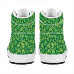 Shamrock Leaf St. Patrick's Day Print High Top Leather Sneakers