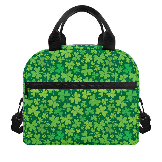 Shamrock Leaf St. Patrick's Day Print Insulated Lunch Bag
