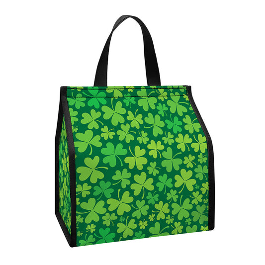 Shamrock Leaf St. Patrick's Day Print Insulated Lunch Tote