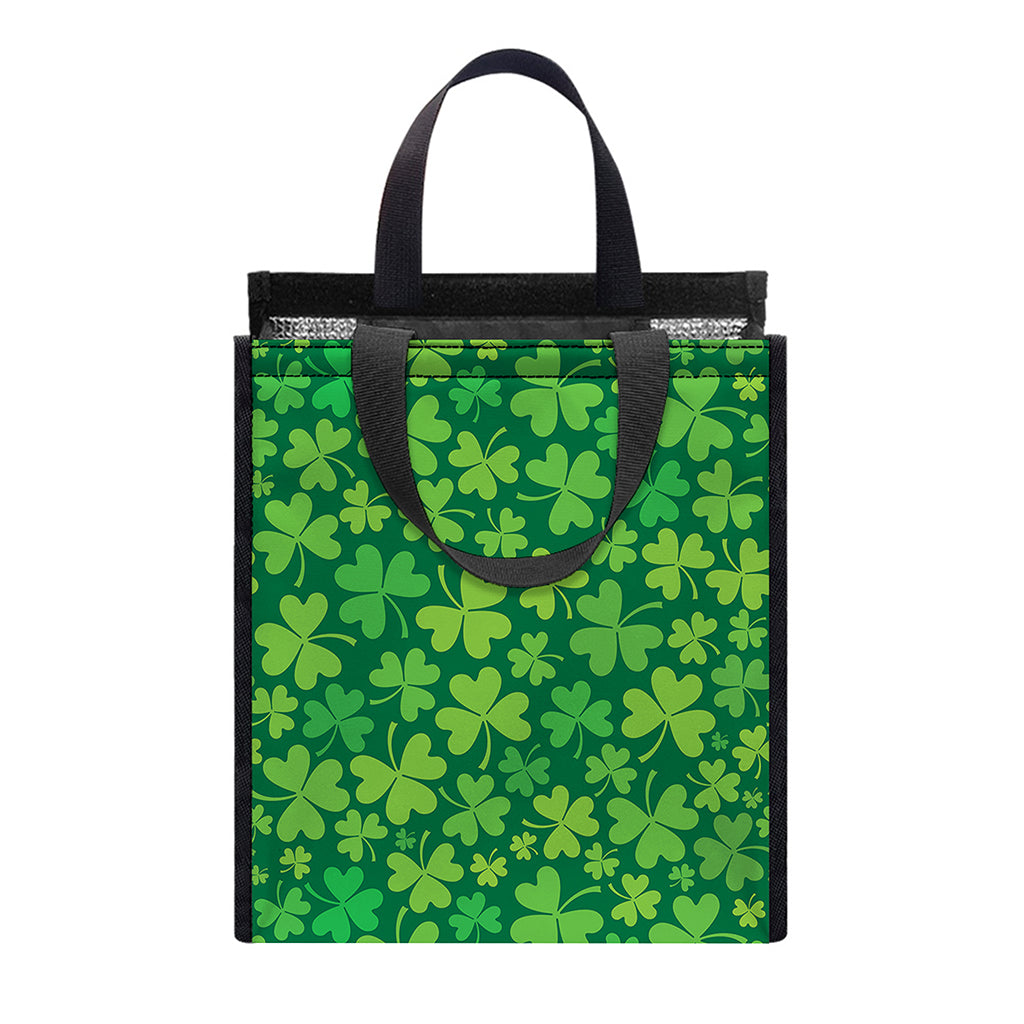 Shamrock Leaf St. Patrick's Day Print Insulated Lunch Tote